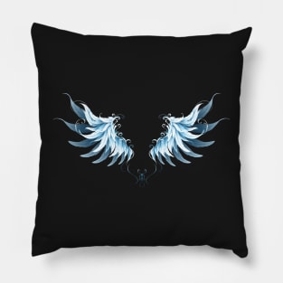 Blue Angel Wings ( White wings ) Pillow