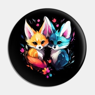 Fennec Fox Couple Valentine Pin