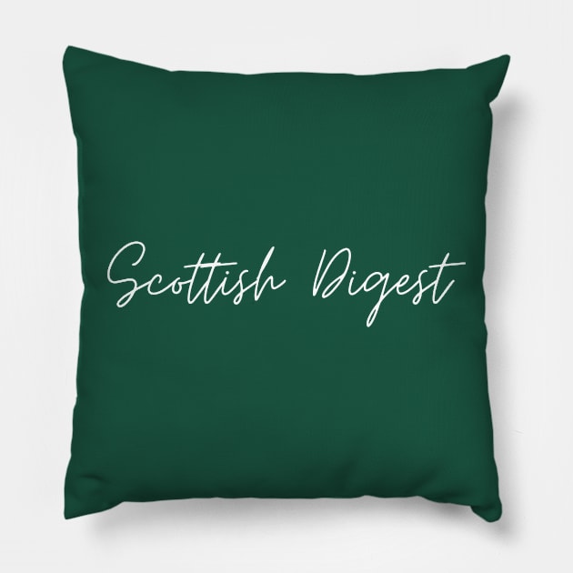 Scottish Digest White Writing Pillow by Scottish Digest