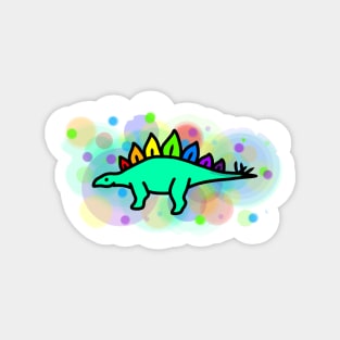 Rainbow Stegosaurus Magnet