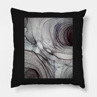 Black and Gray Abstract Rose Pillow