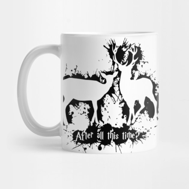 Harry Potter Marauders Prongs And Lily Splashes Outline Black After All This Time Potterhead Severus Snape Hogwarts Patronus Harry Potter Mug Teepublic