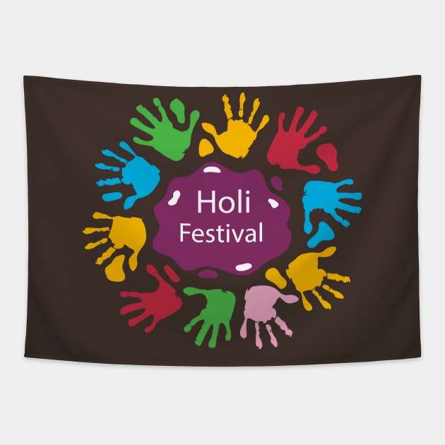 Holi Festival Tapestry by Mako Design 