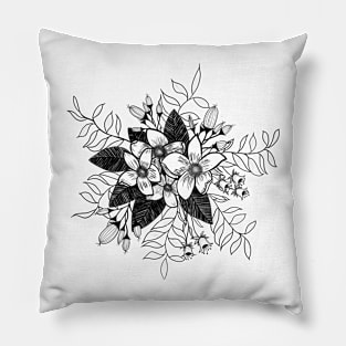 Floral lineart Bouquet Pillow