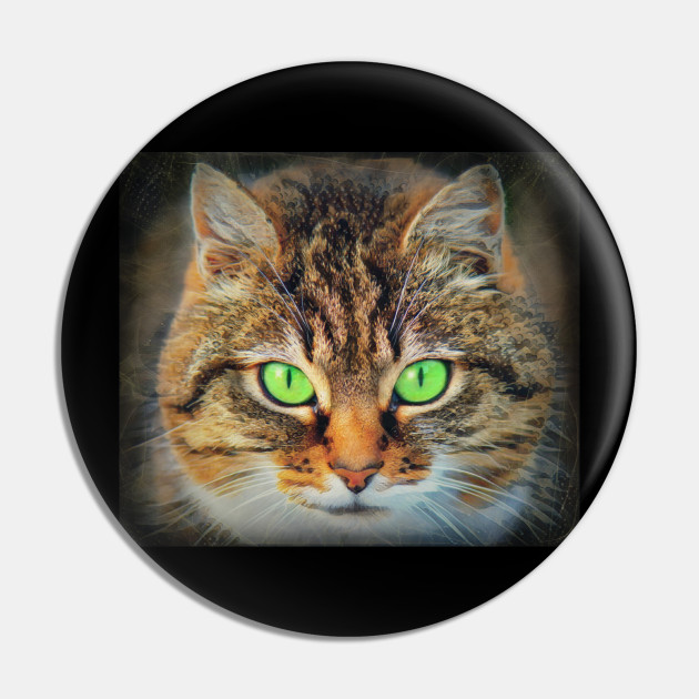 Orange Tabby Cat Green Eyes Orange Cat Pin Teepublic