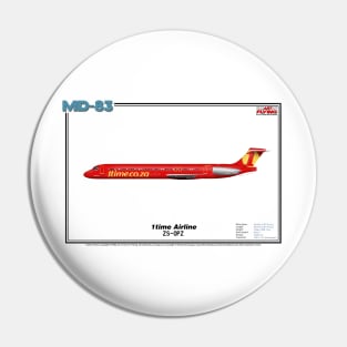 McDonnell Douglas MD-83 - 1time Airline (Art Print) Pin