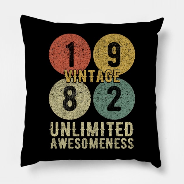 41st Birthday for Men & Women Retro 41 Year Old Vintage 1982 Pillow by mahmuq