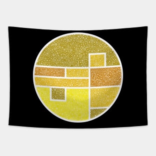 World Of Color Yellow Circle Design Tapestry