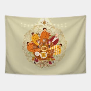 Thanksgiving dinner with Friends Tapestry