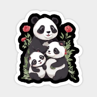 Panda Mum & Cubs Magnet