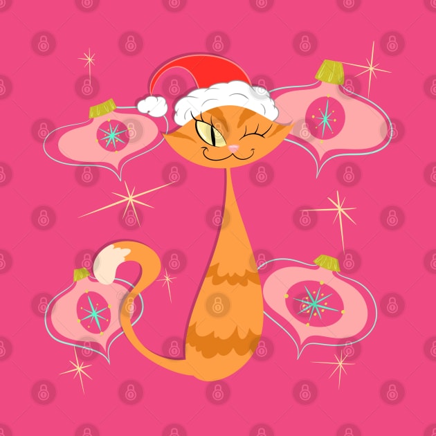 Orange Cat with Pink Ornaments by SillySpoooks