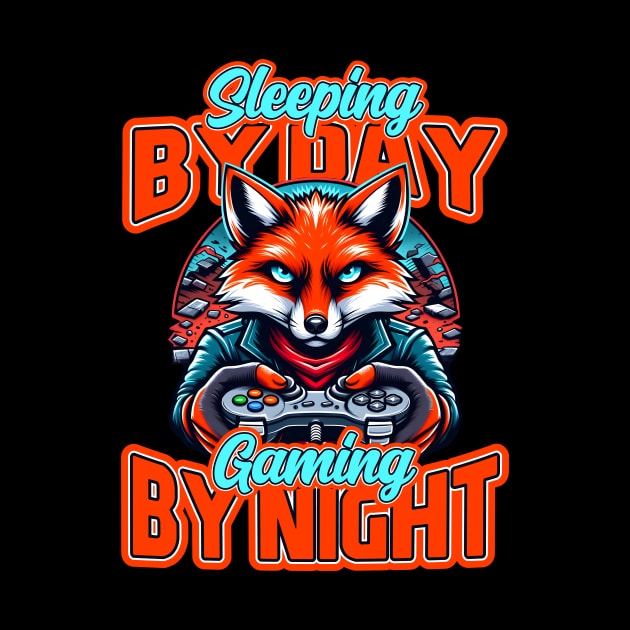 Sleeping by day, gaming by night - Fox Gamer by SergioCoelho_Arts