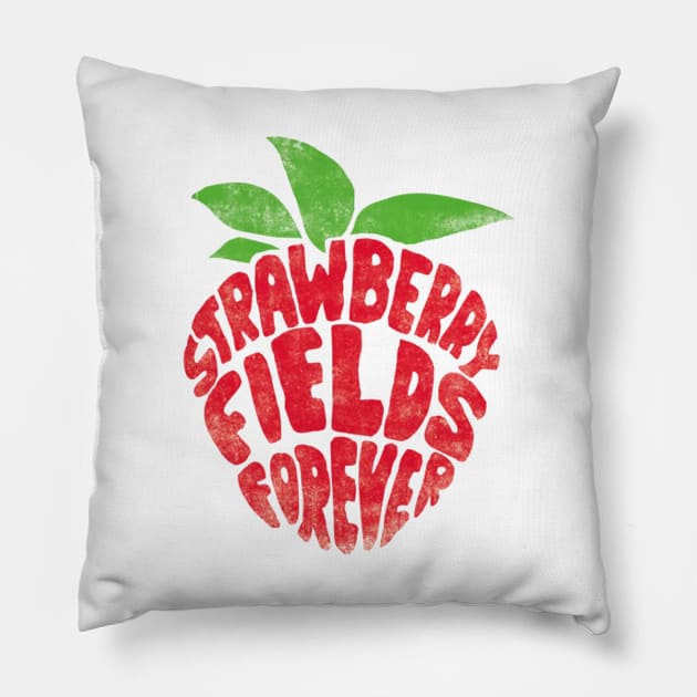 Strawberry Fields Forever Pillow by MucisianArt