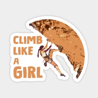 Climb Like a Girl Rock Climing Design Magnet