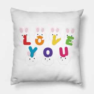 Bunnies Love You Pillow