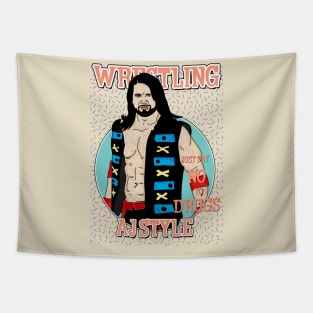 Artwork Aesthetic Aj Style Wrestling Tapestry