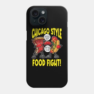 Chicago Style Food Fight, Pizza VS Hotdog Phone Case