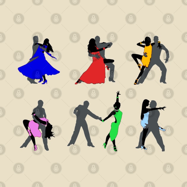 Ballroom Dancing Couples, by doniainart