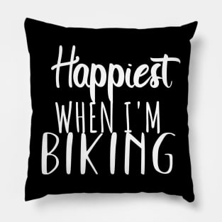 Motorcycle happyest biker Pillow