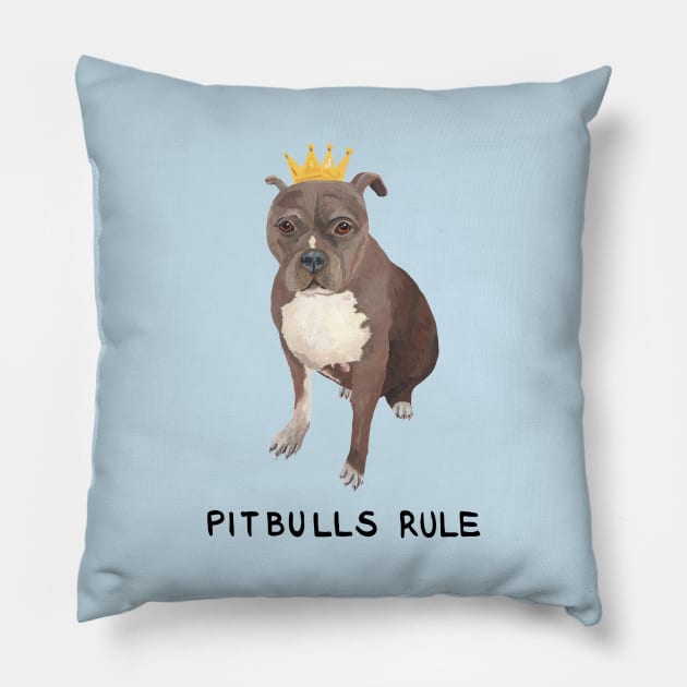 Pitbulls Rule Pillow by Das Brooklyn