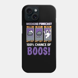 Weekend Forecast - 100% Chance of Boos - Cartoon Halloween Phone Case