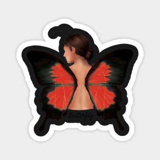 A Butterfly Fairy Red Magnet