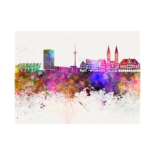 Bremen skyline in watercolor background T-Shirt