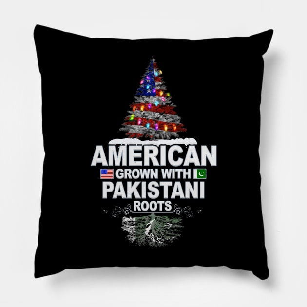 Christmas Tree  American Grown With Pakistani Roots - Gift for Pakistani From Pakistan Pillow by Country Flags