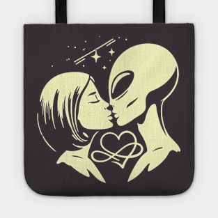 Alien Kissing Human Tote