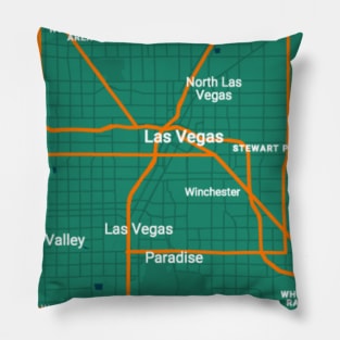 Las vegas green map Pillow