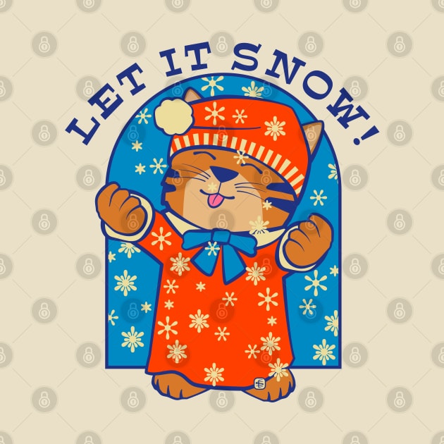 Let it Snow Winter Christmas Cat by Sue Cervenka