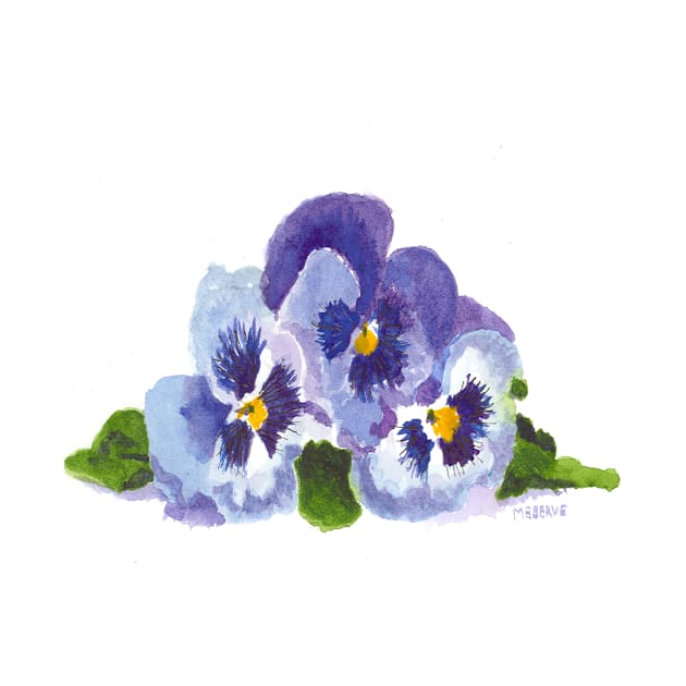 Purple Pansies by ROSEANN MESERVE 