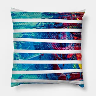 Colorful abstract pattern - line art graphic design Pillow