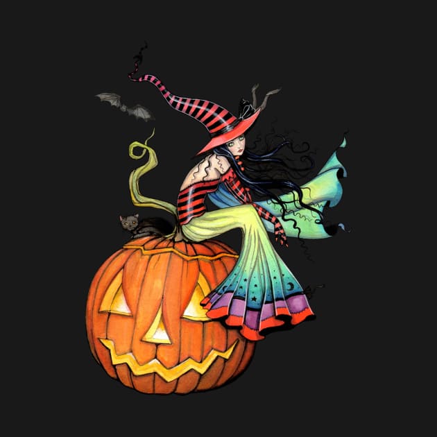 One Giant Pumpkin Halloween Witch and Cat by robmolily