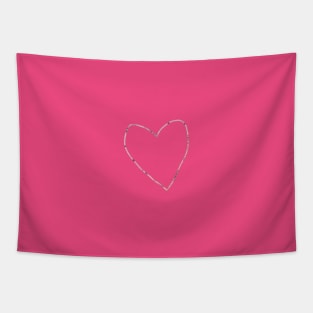 Small Grey Heart Outline Tapestry