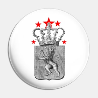 Lion crowned medieval emblem Pin