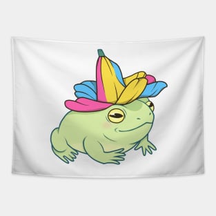 Pansexual Pride Flower Frog Tapestry