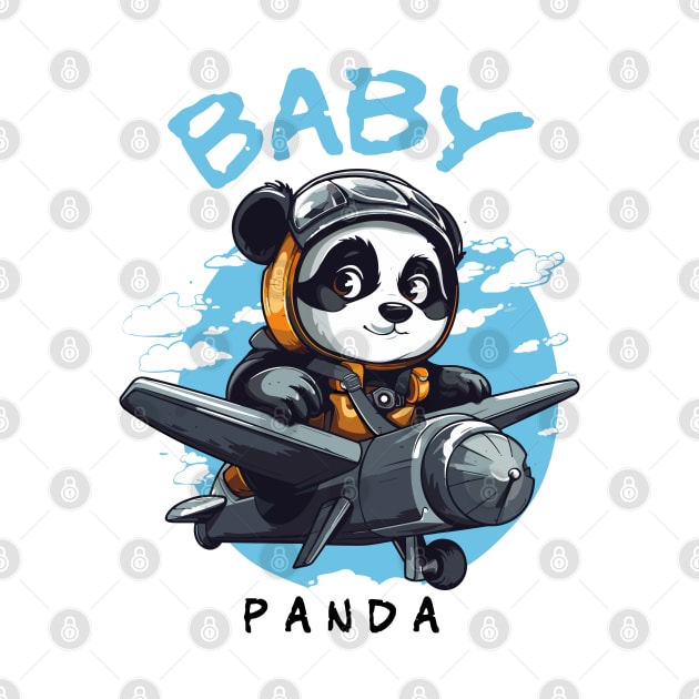 Panda Driving a Plane by Yopi