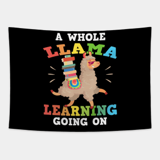 A Whole Llama Learning Going On Back To School Funny Tapestry