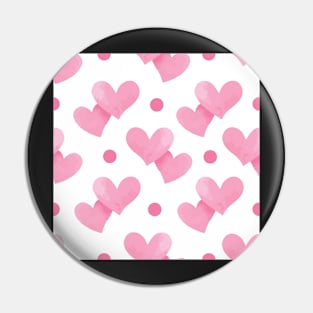 Pink Hearts Seamless Pattern Pin