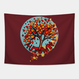 Fresh Autumn Fall morning colored leaves Falling Tapestry