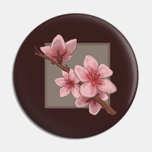 Peach Tree Flower – Floral Design Pin