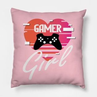 Gamer girl glitch Pillow