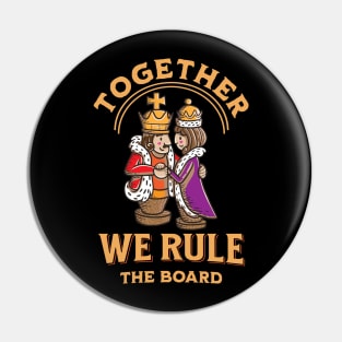 Royal Couple Chess Match: Unite to Conquer Strategy Pin