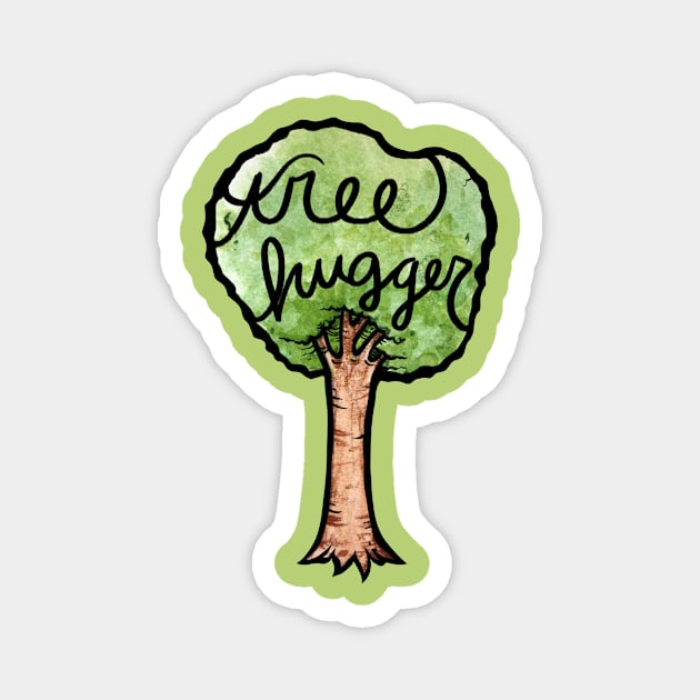 Tree Hugger Magnet by bubbsnugg