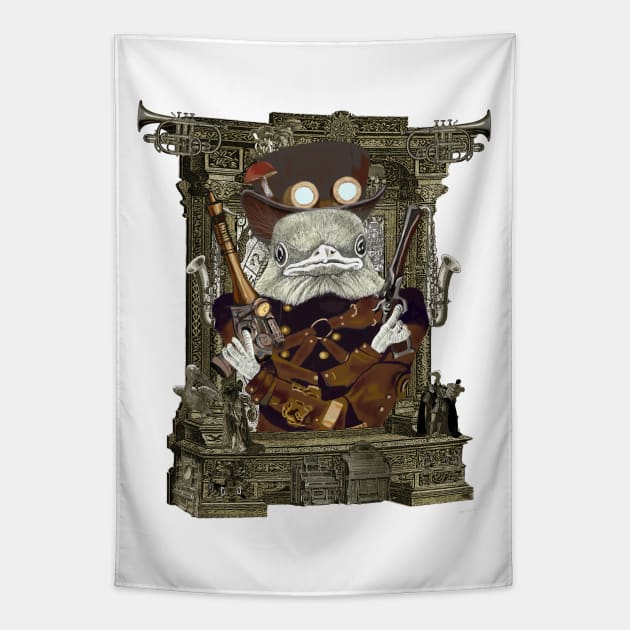 Wild West Bird Ranger with Mushroom Hat in Steampunk Frame Tapestry by FelisSimha