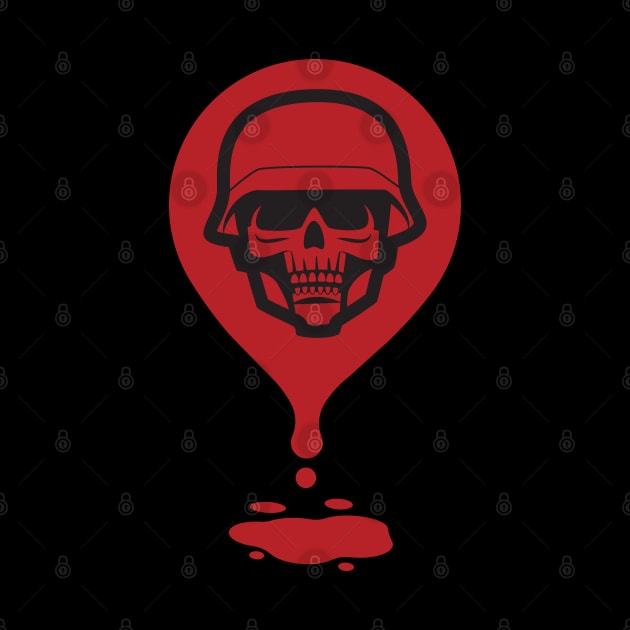 Skull With Helmet and Dripping Blood by MonkeyBusiness