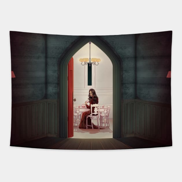 Red Room Tapestry by Bratzoid