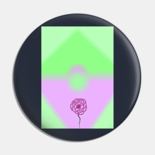 Purple/Pink and Green Rose Aesthetic Pin