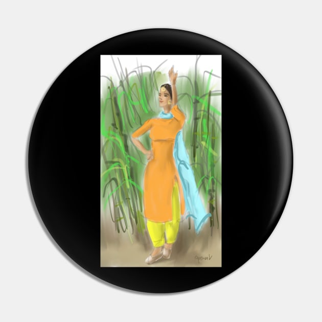 Punjabi Pind Girl Pin by sukhpalgrewal